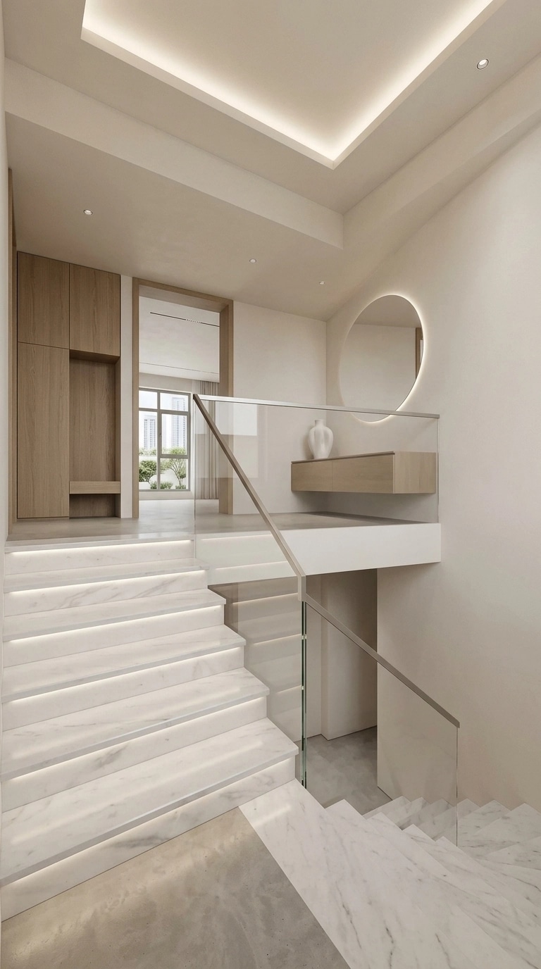 Hallway interior in Minimalism style — photo by GenRoom AI