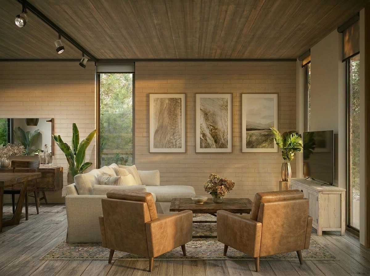 Modern Farmhouse Living Room design — interior photo by GenRoom AI