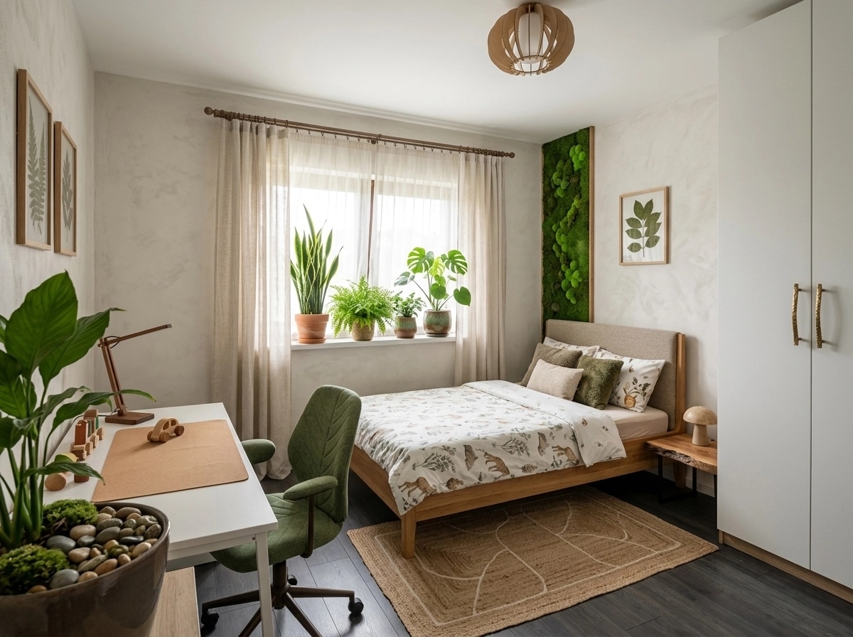 Interior design in Biophilic style — Bedroom by GenRoom AI