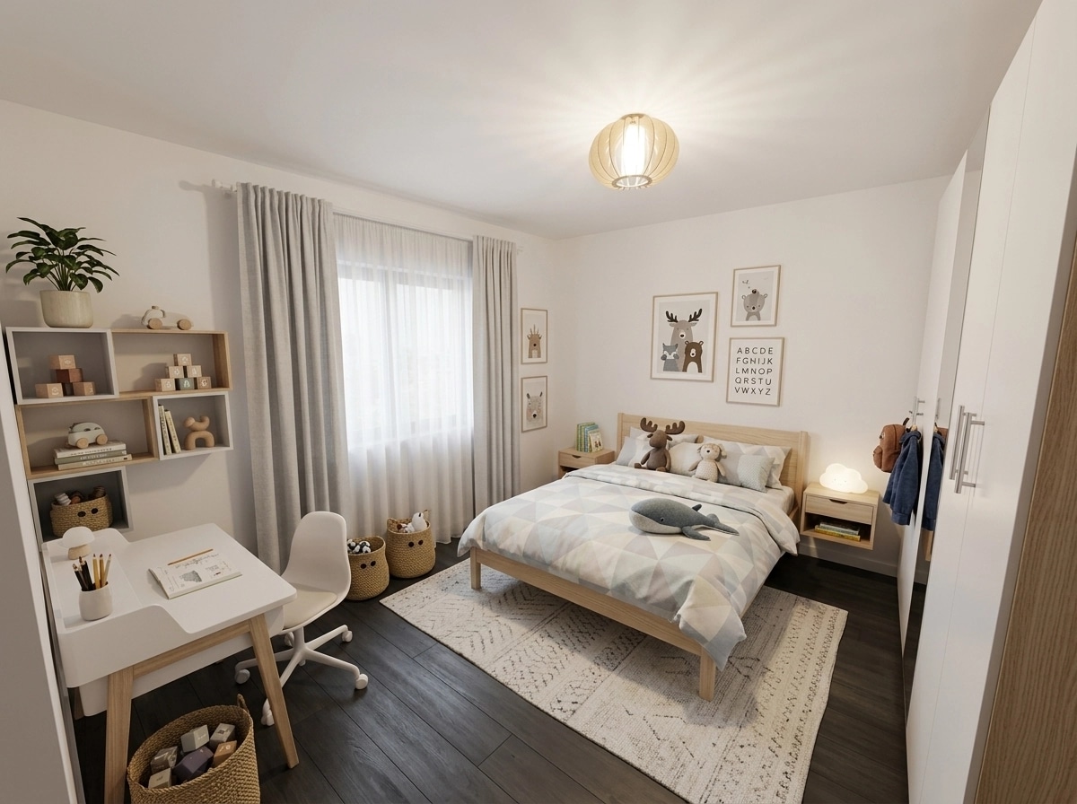 Scandinavian Bedroom design — interior photo by GenRoom AI