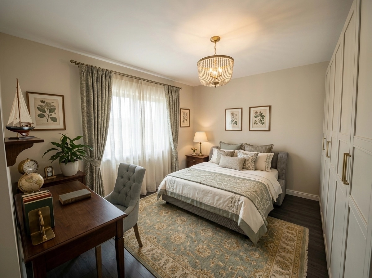 Interior design in Transitional style — Bedroom by GenRoom AI