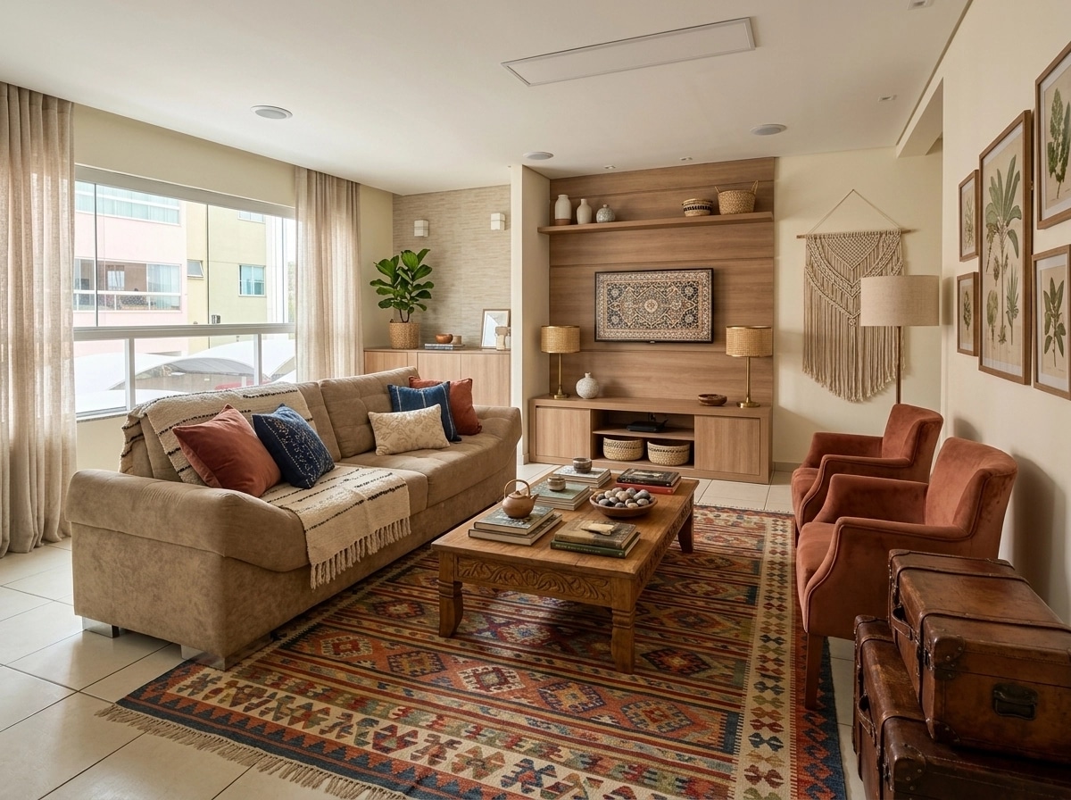 Interior design in Bohemian style — Living Room by GenRoom AI