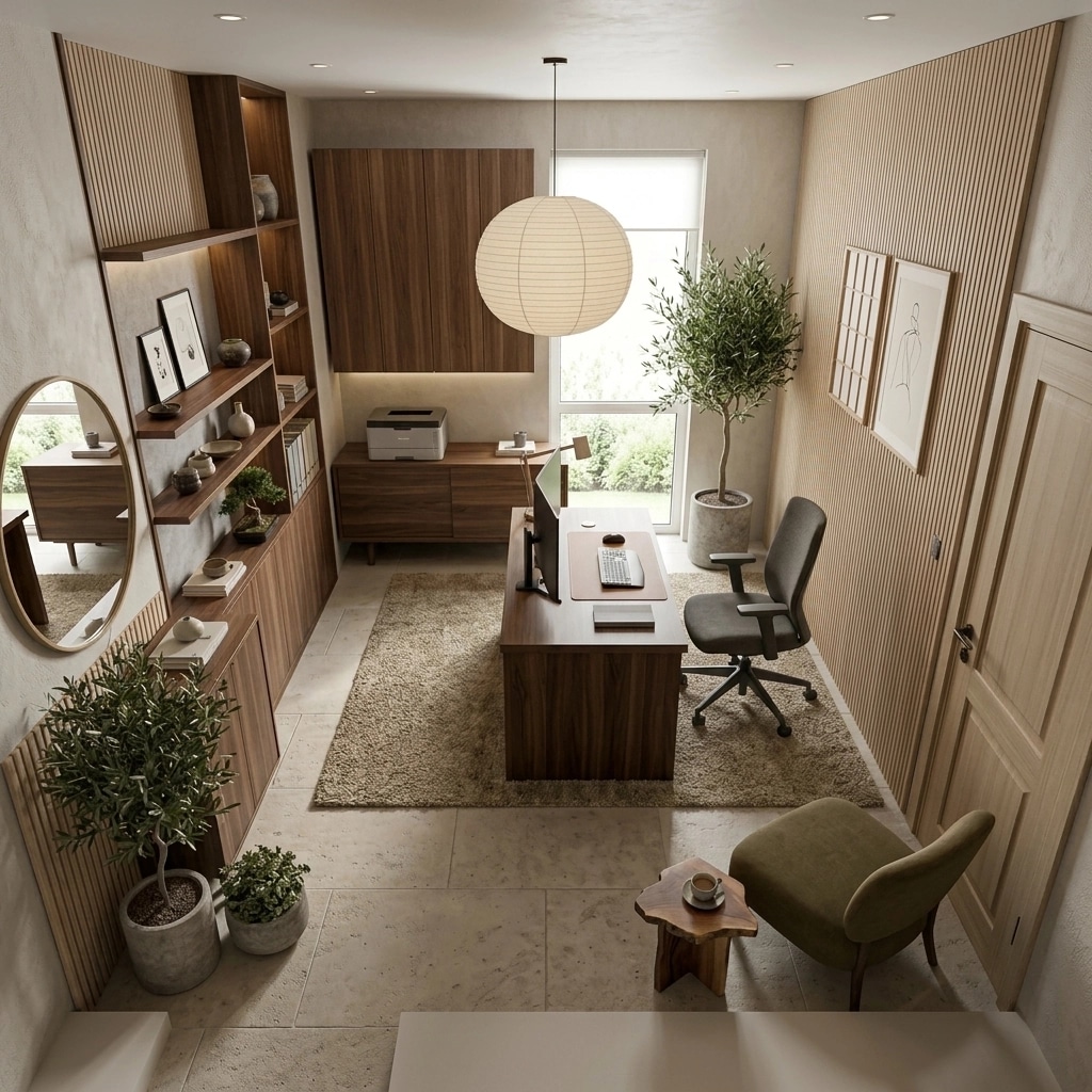 Interior design in Japandi style — Office by GenRoom AI