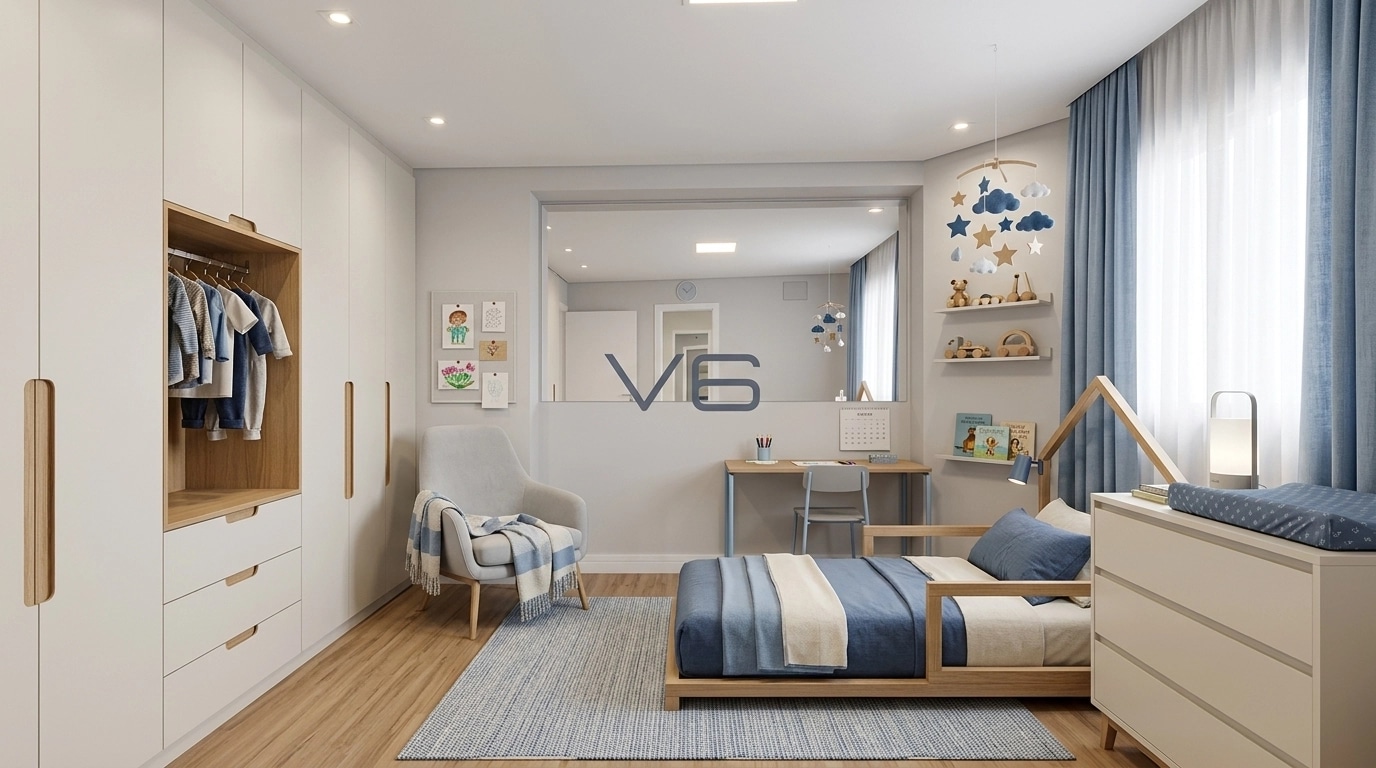 Contemporary Kids Room design — interior photo by GenRoom AI