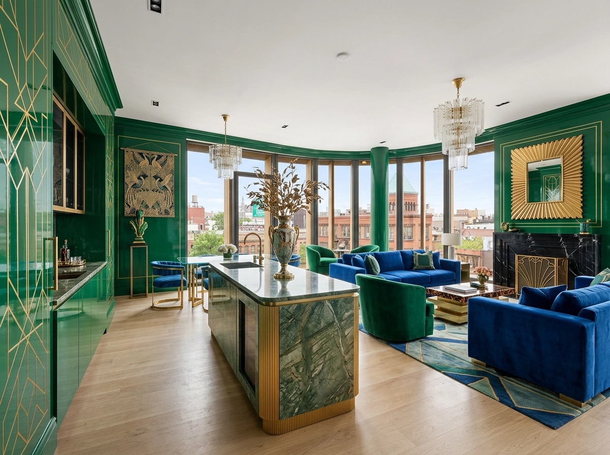 Art Deco Living Room design — interior photo by GenRoom AI