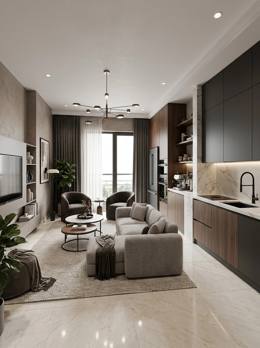 Interior design in Contemporary style — Living Room by GenRoom AI