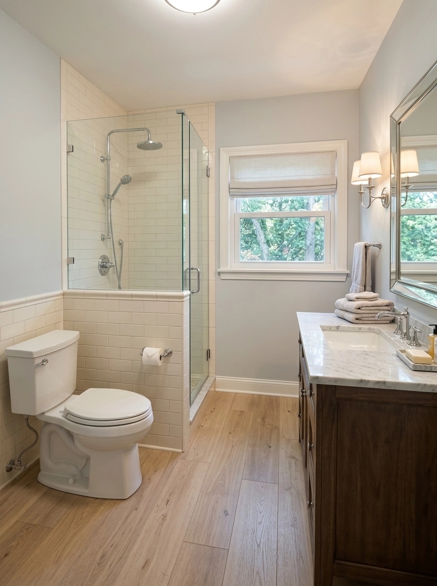 Transitional Bathroom design — interior photo by GenRoom AI