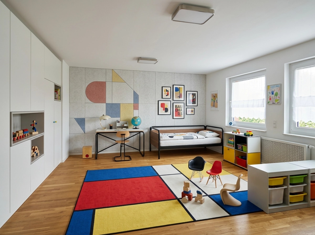 Interior design in Bauhaus style — Kids Room by GenRoom AI