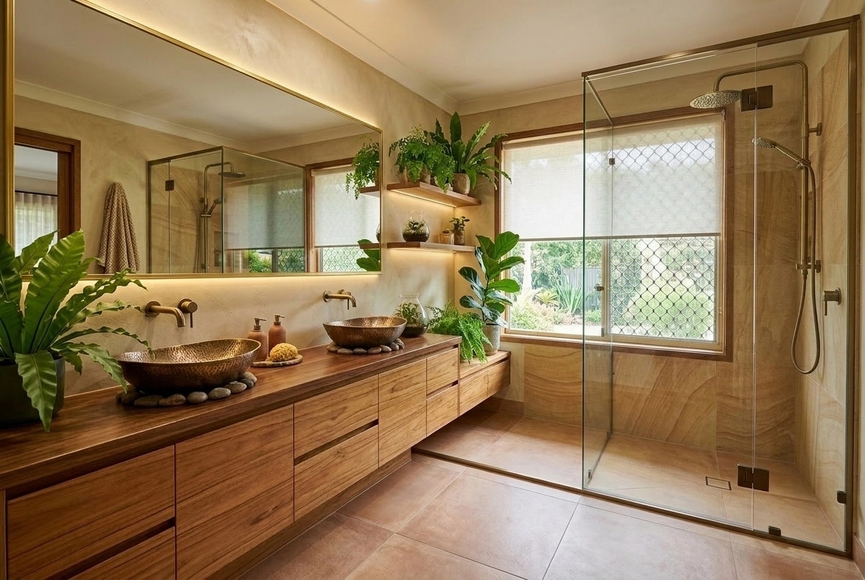 Biophilic Bathroom design — interior photo by GenRoom AI
