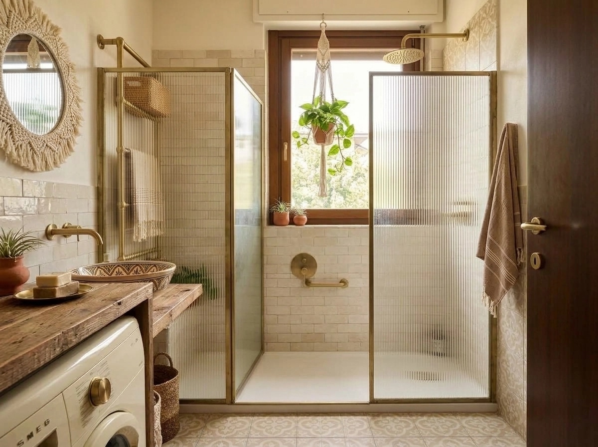 Bathroom interior in Bohemian style — photo by GenRoom AI