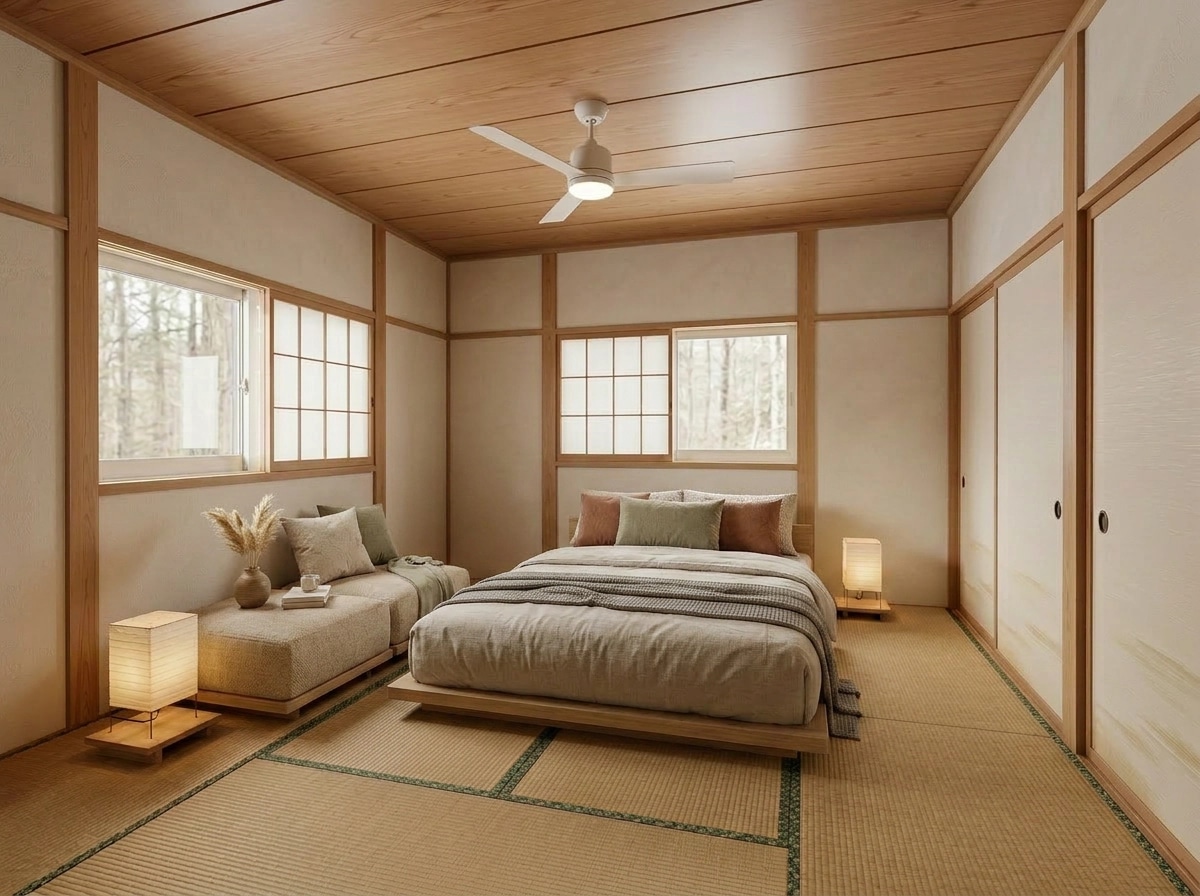 Japandi Bedroom design — interior photo by GenRoom AI