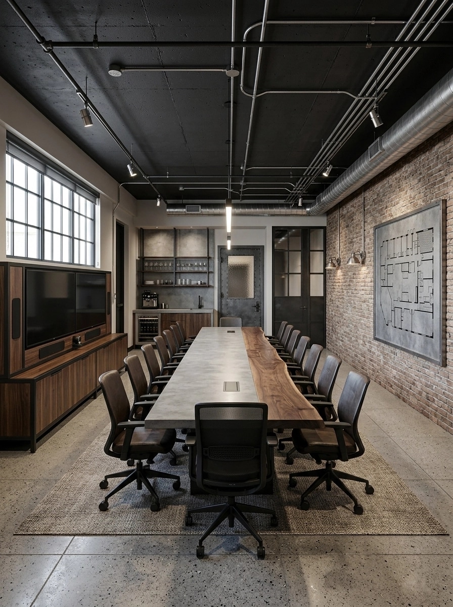 Office interior in Loft / Industrial style — photo by GenRoom AI