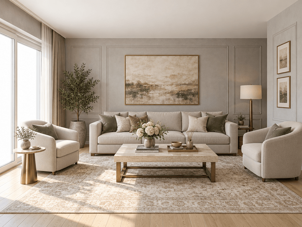 Interior design in Neoclassic style — Living Room by GenRoom AI