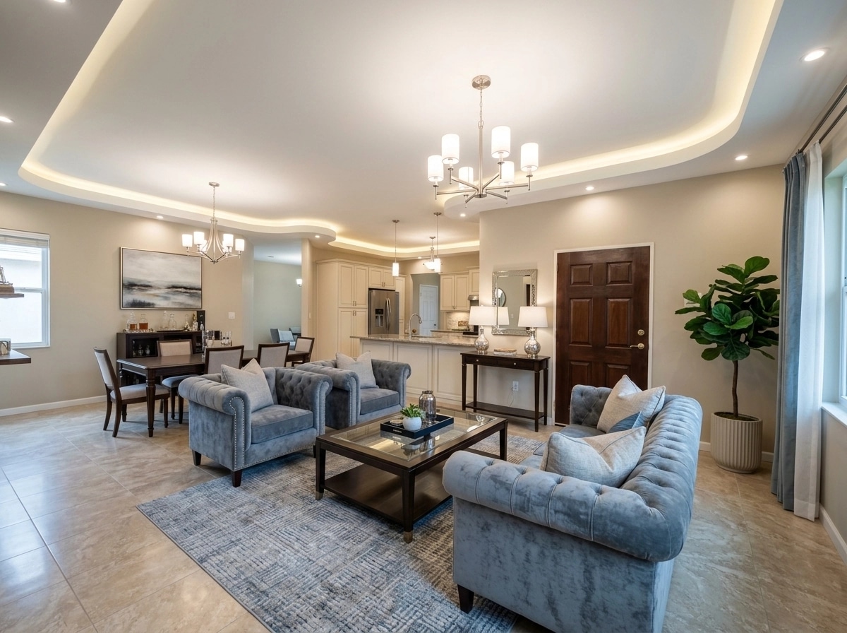 Transitional Living Room design — interior photo by GenRoom AI