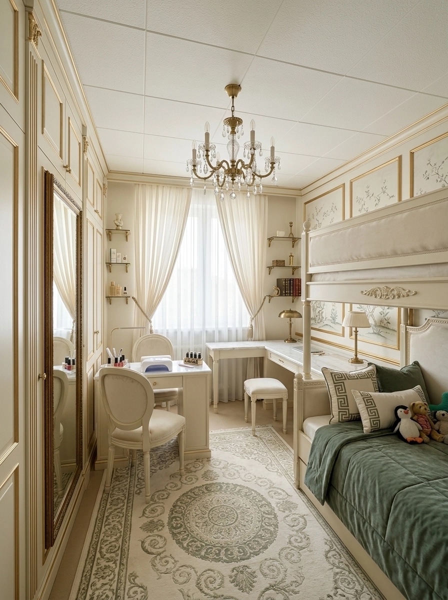 Interior design in Neoclassic style — Bedroom by GenRoom AI
