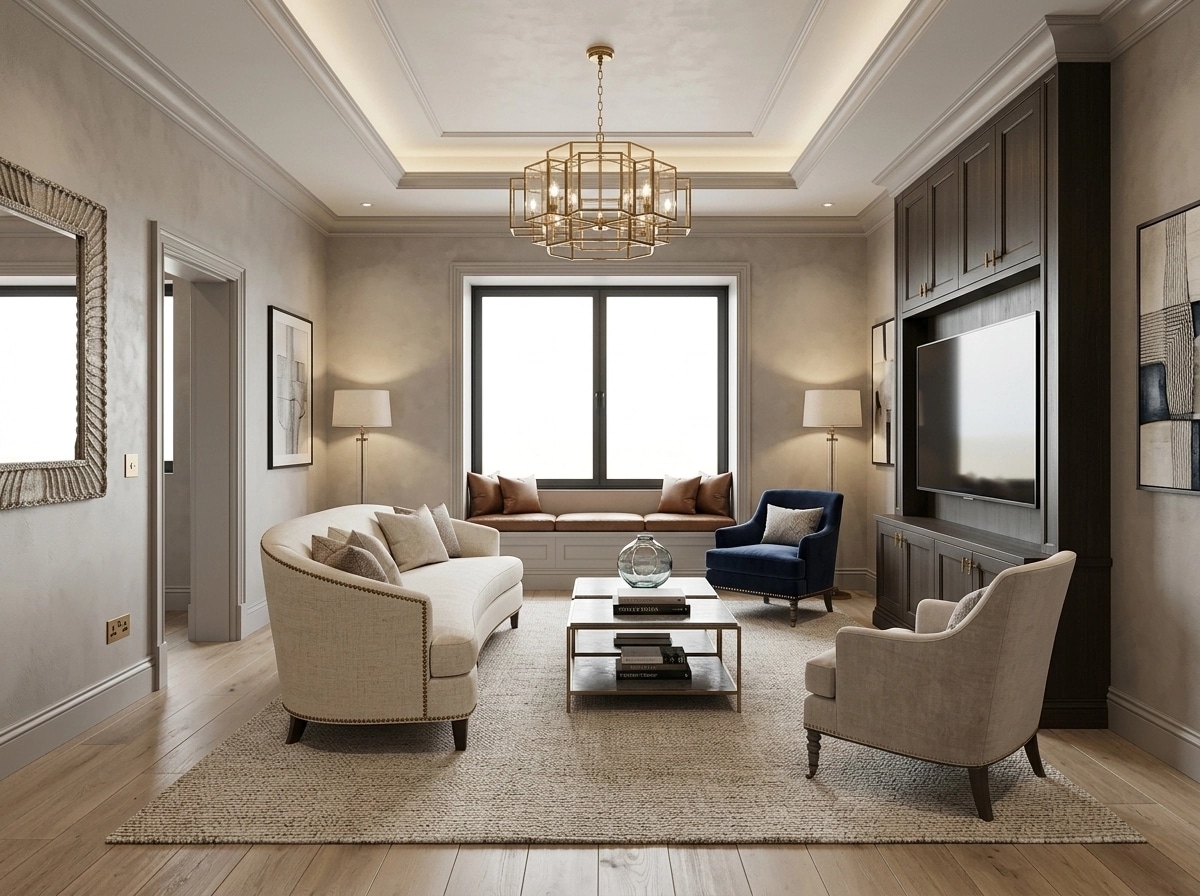 Transitional Living Room design — interior photo by GenRoom AI