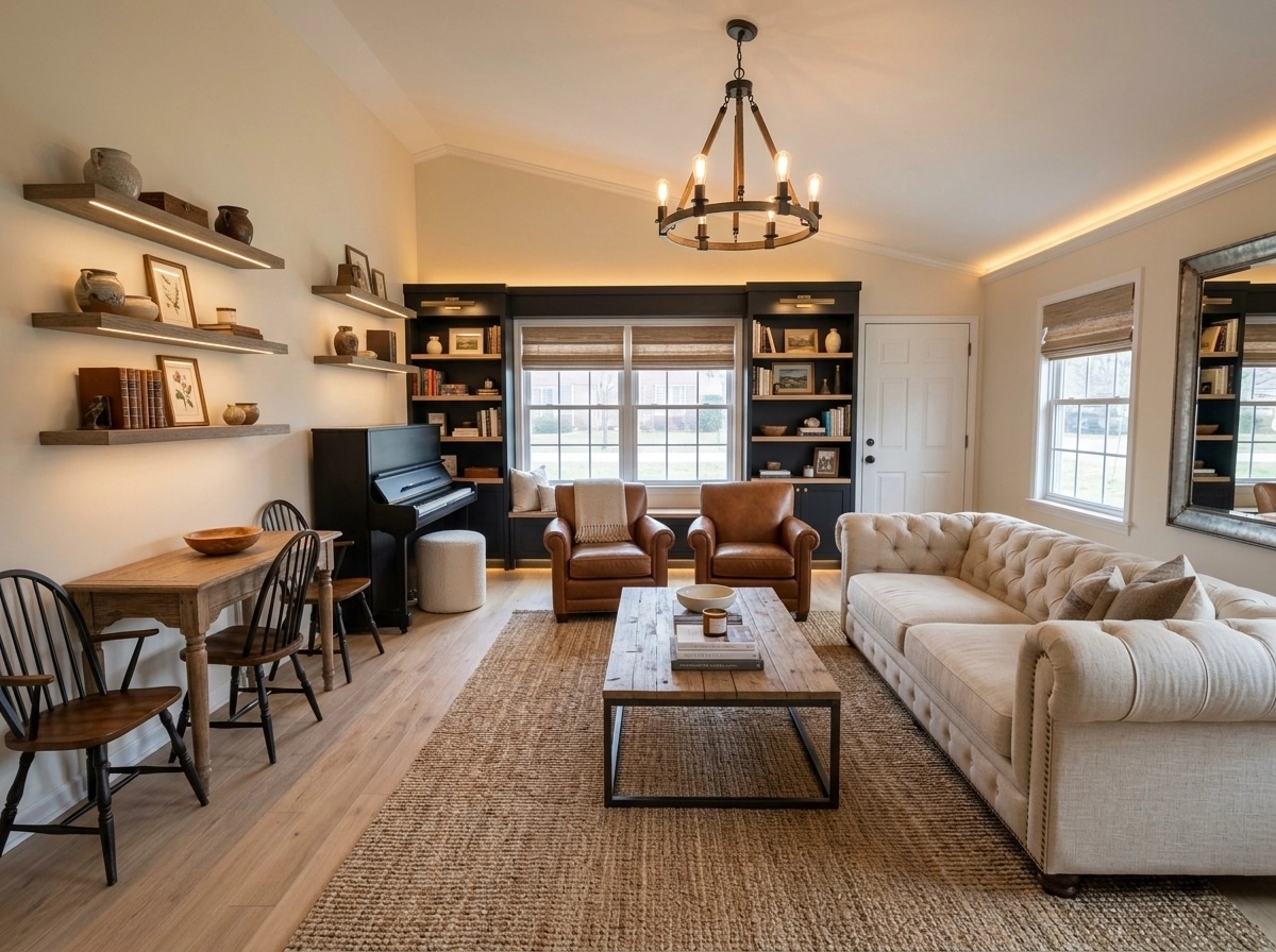 Interior design in Modern Farmhouse style — Living Room by GenRoom AI