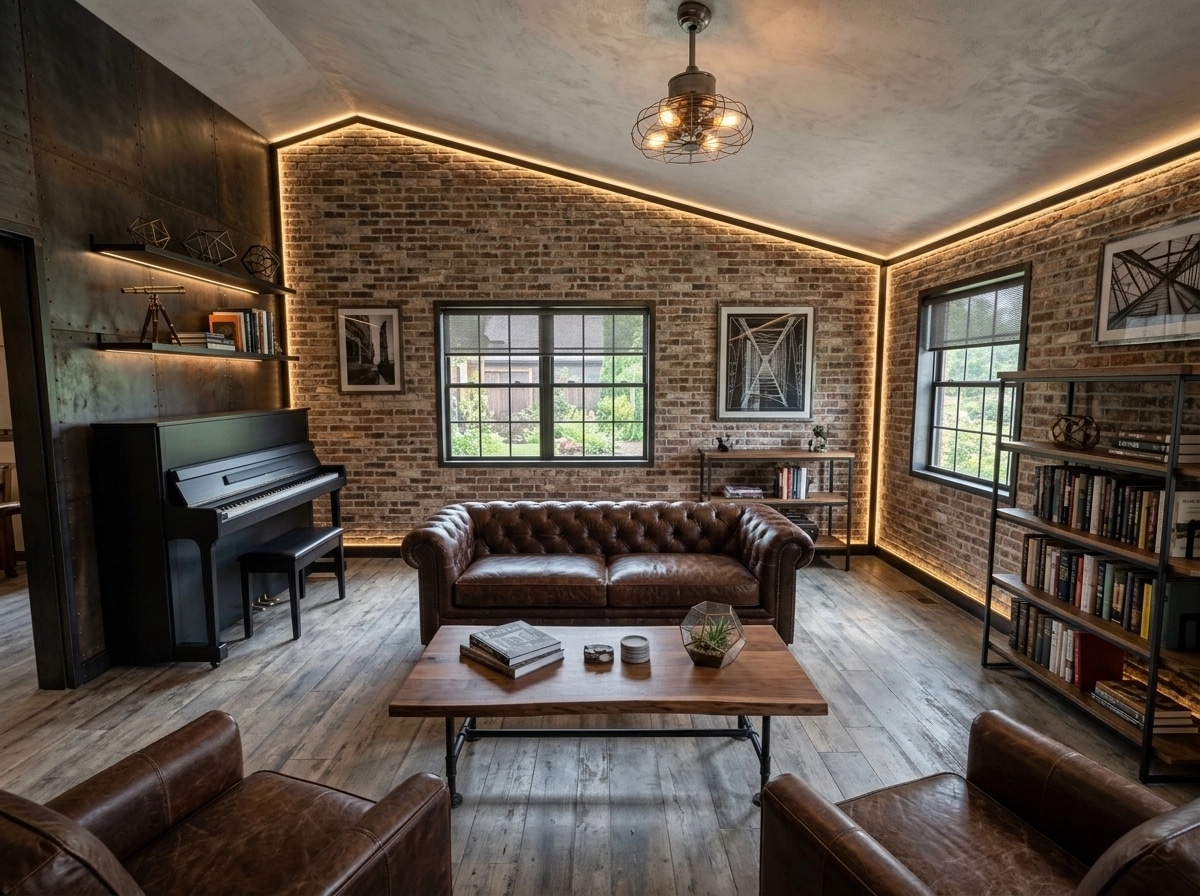 Interior design in Loft / Industrial style — Living Room by GenRoom AI