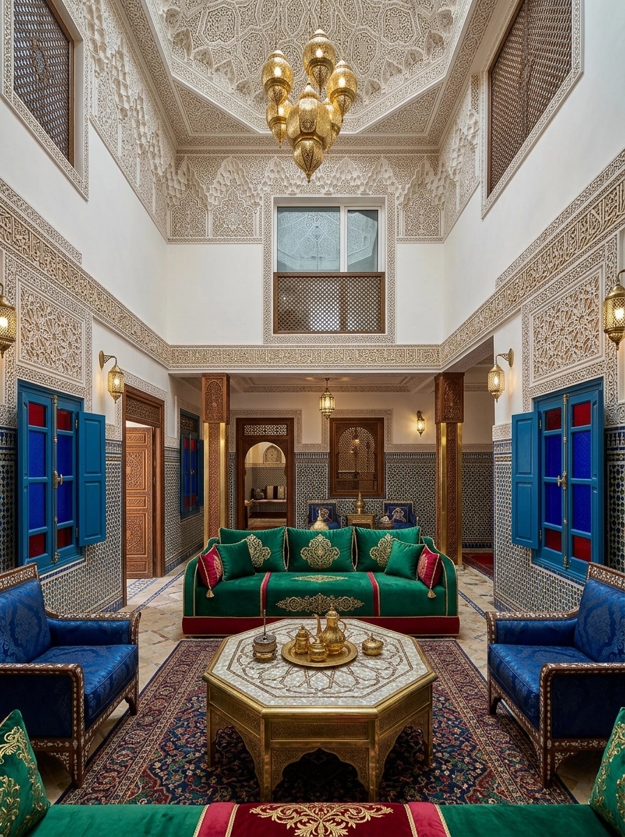 Interior design in Islamic Geometric style — Living Room by GenRoom AI
