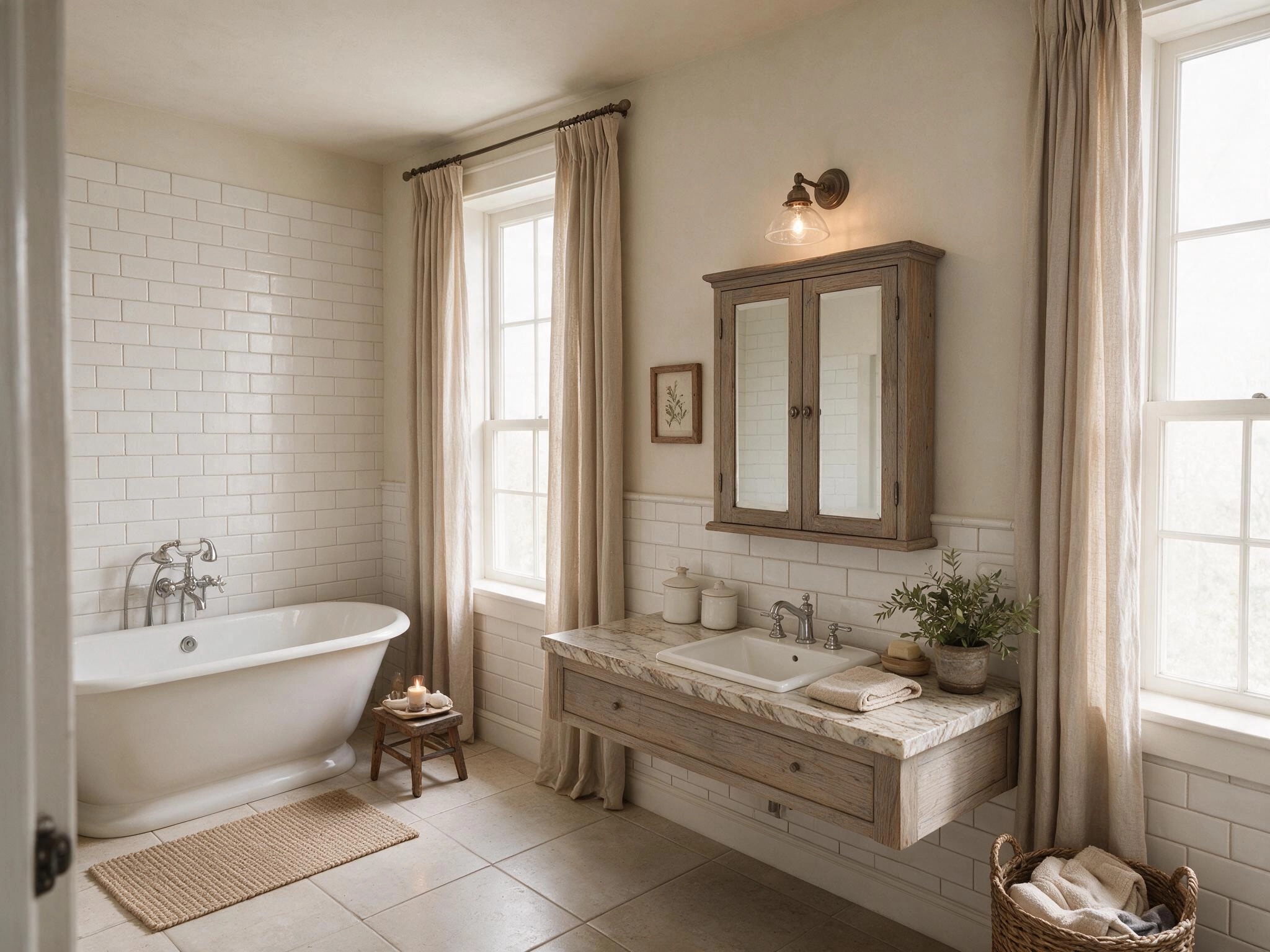 Modern Farmhouse Bathroom design — interior photo by GenRoom AI
