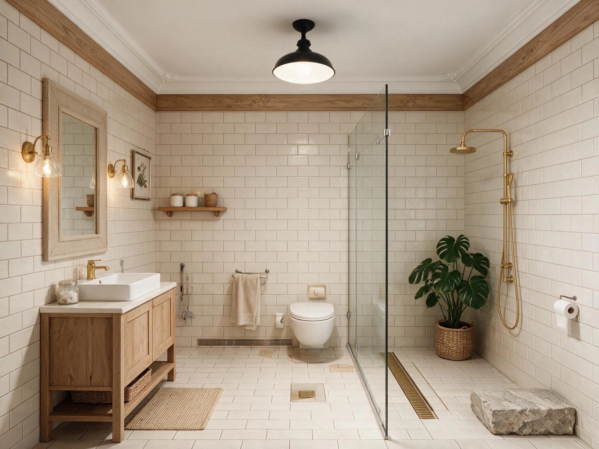 Interior design in Modern Farmhouse style — Bathroom by GenRoom AI