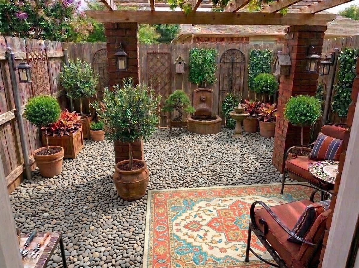 Landscape design in Mediterranean Yard style — Yard by GenRoom AI