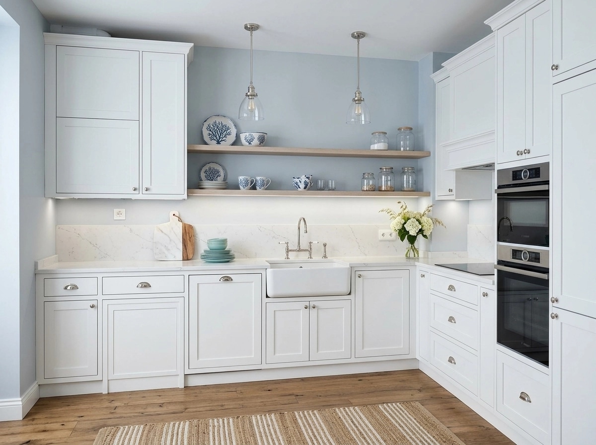 Kitchen interior in Coastal / Hamptons style — photo by GenRoom AI