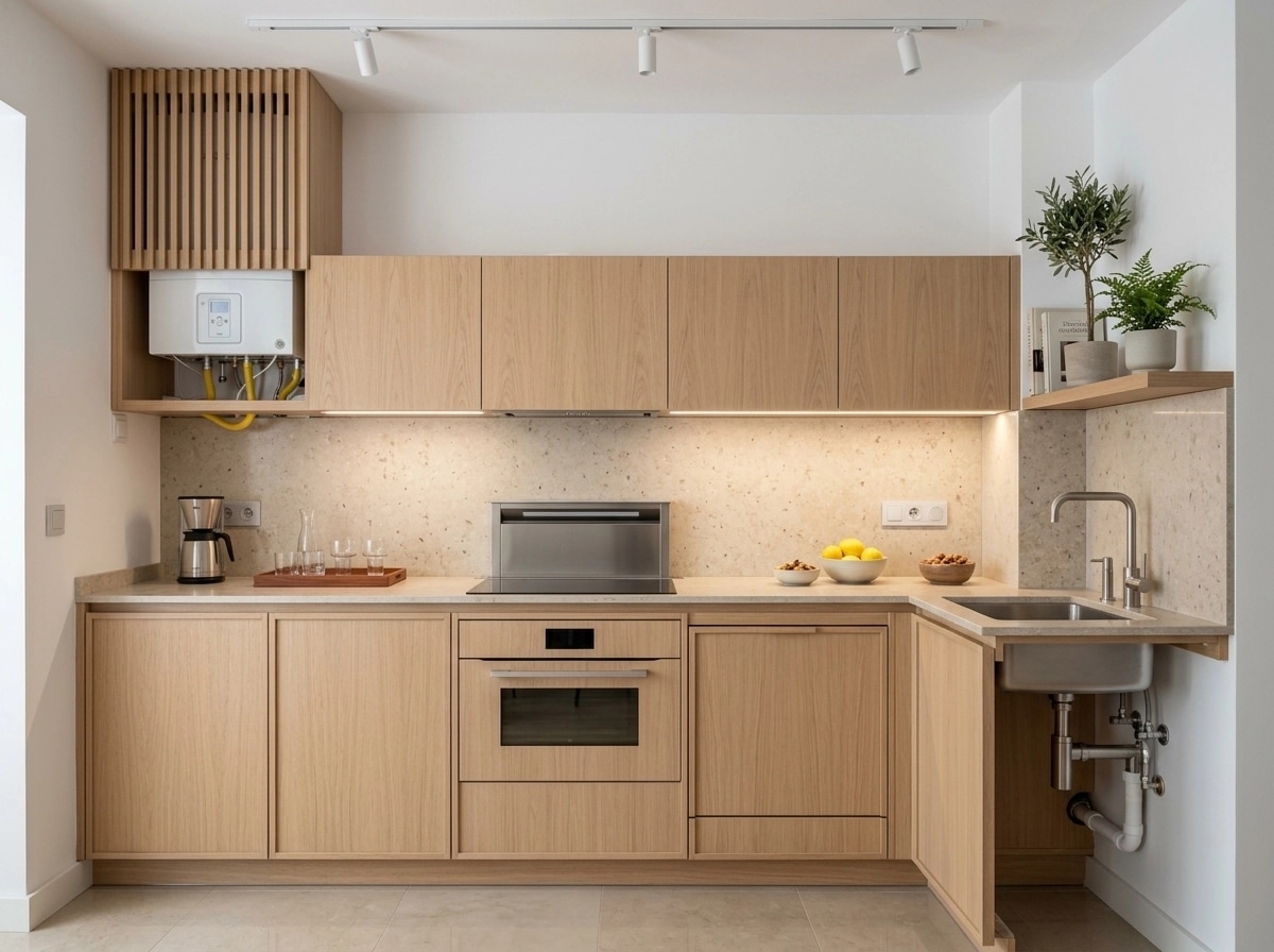 Kitchen interior in Scandinavian style — photo by GenRoom AI