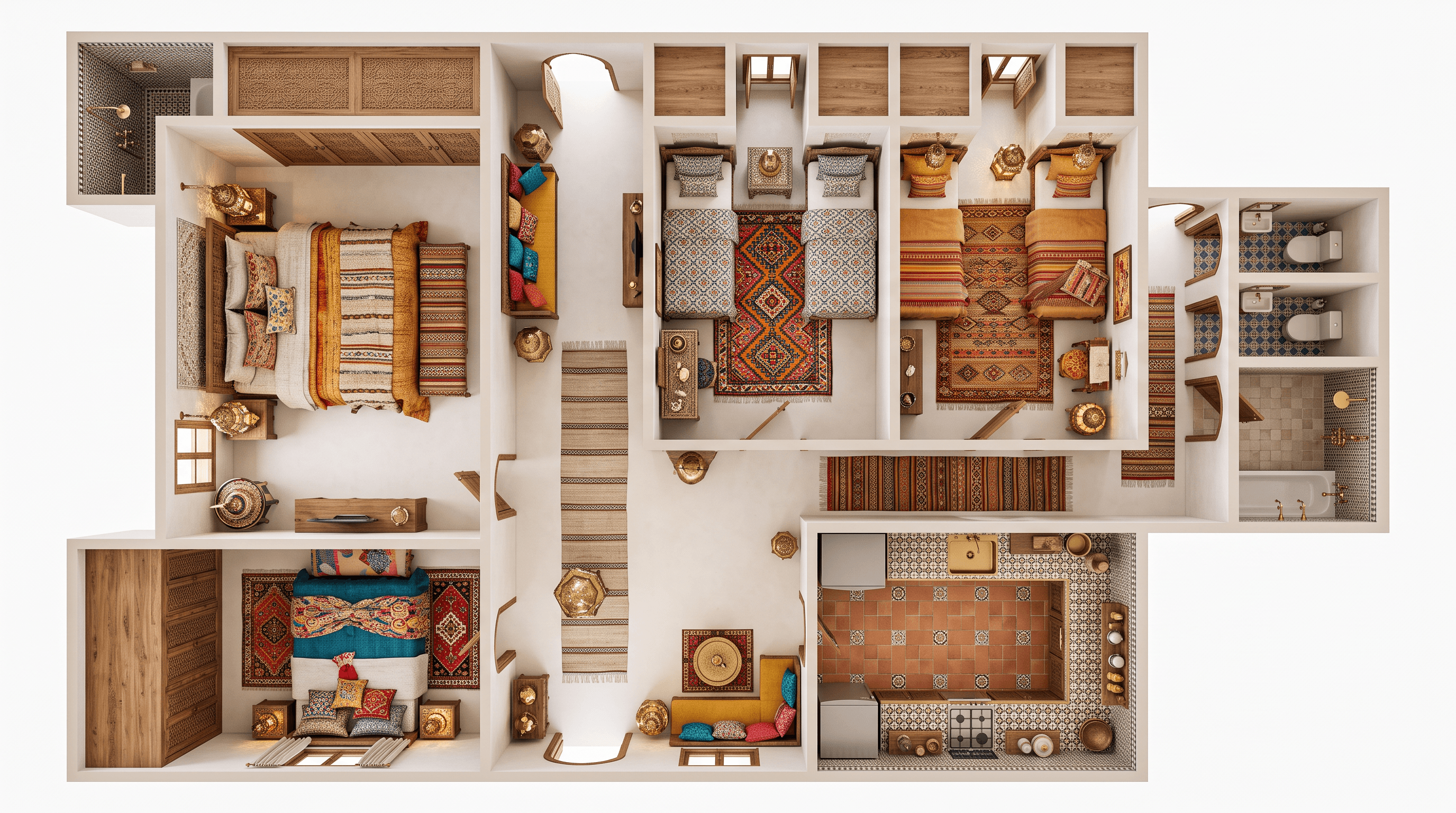 Interior design in Arabian / Moroccan style — Living Room by GenRoom AI