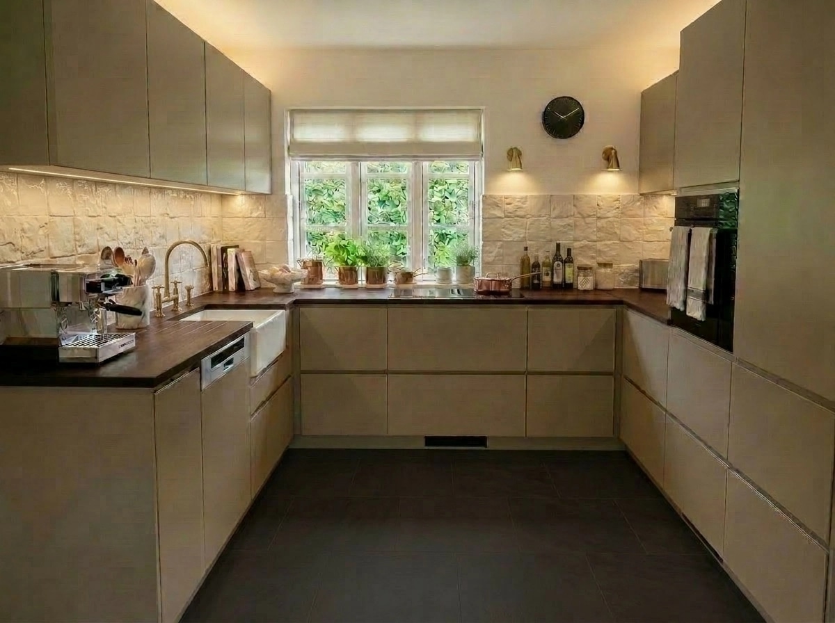 Kitchen interior in Transitional style — photo by GenRoom AI