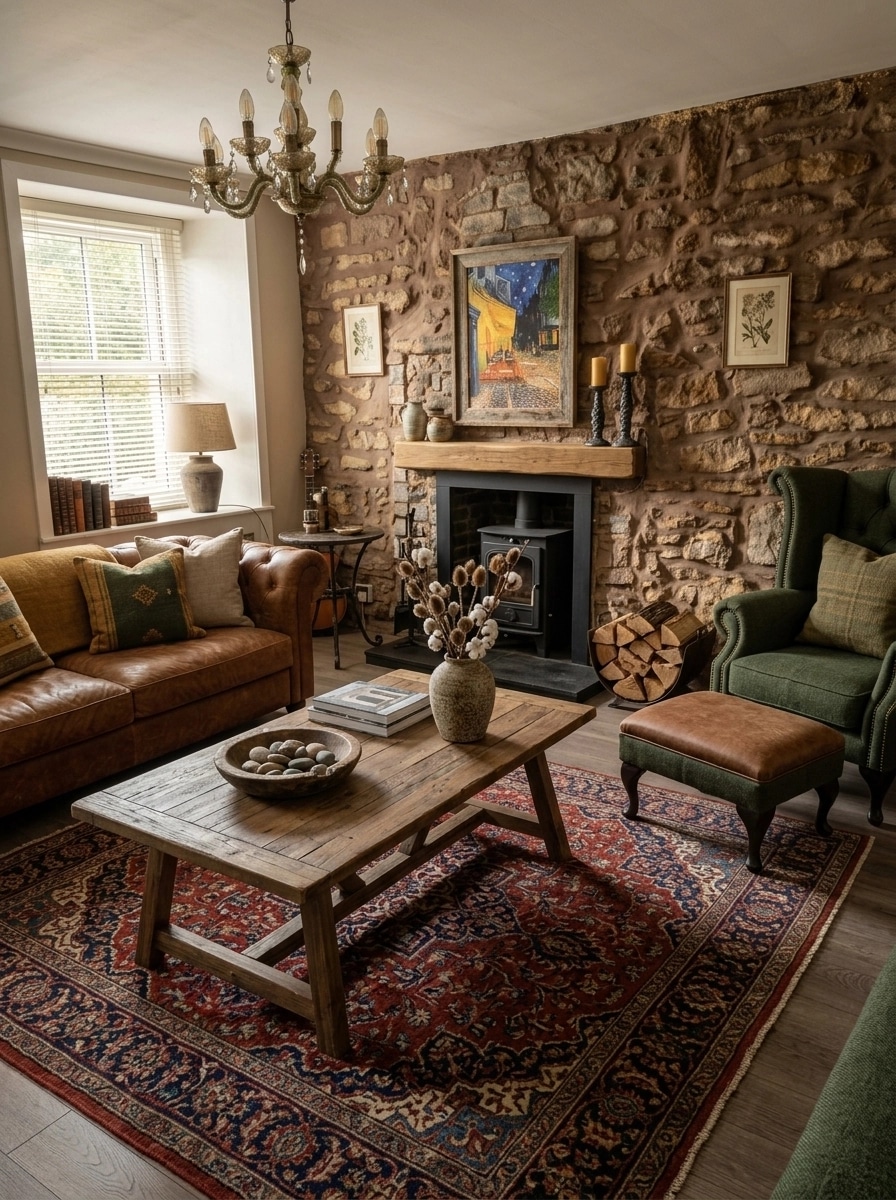 Interior design in Rustic style — Living Room by GenRoom AI