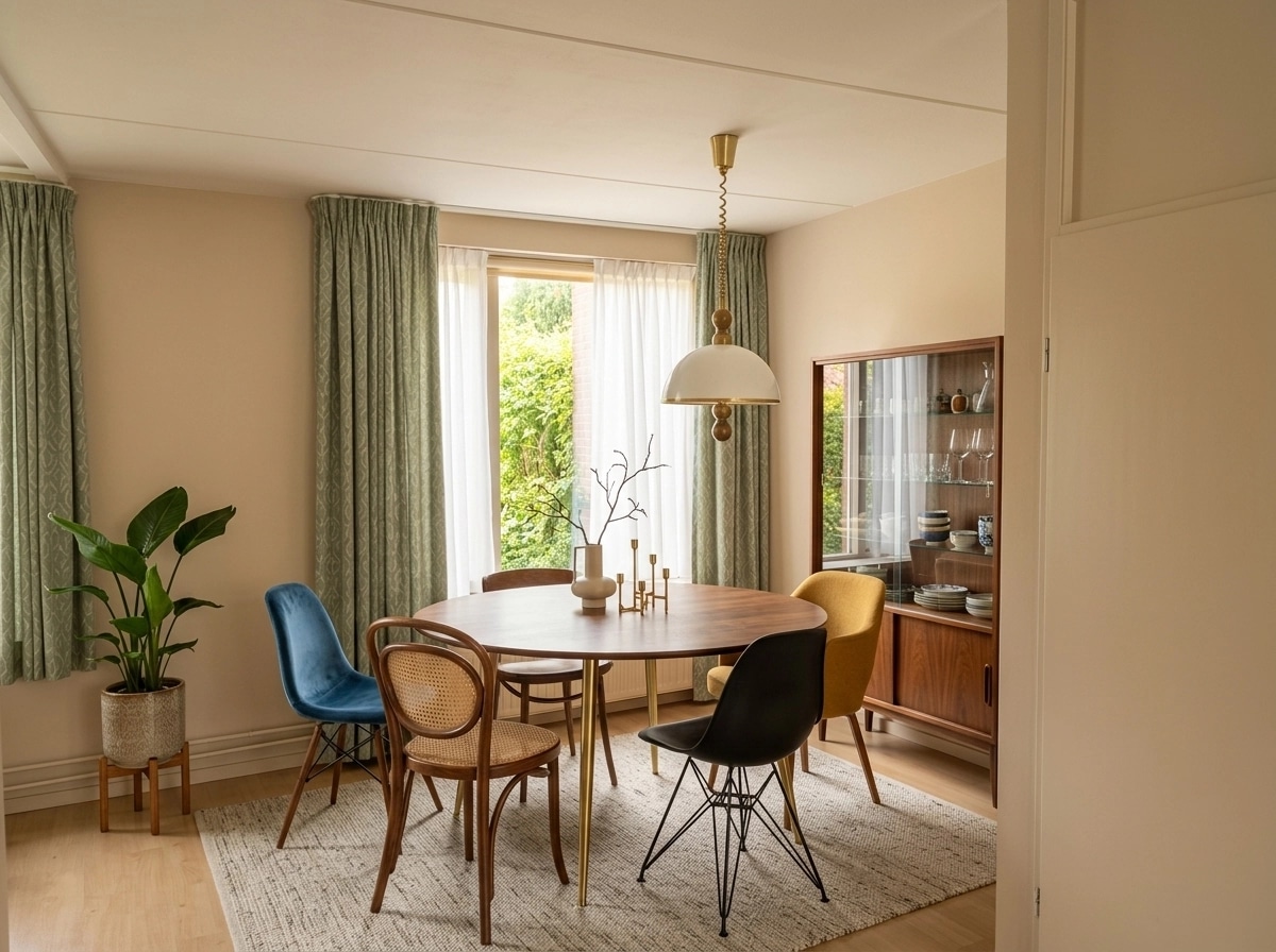 Design d'intérieur en style Mid-Century Modern — dining_room par GenRoom AI