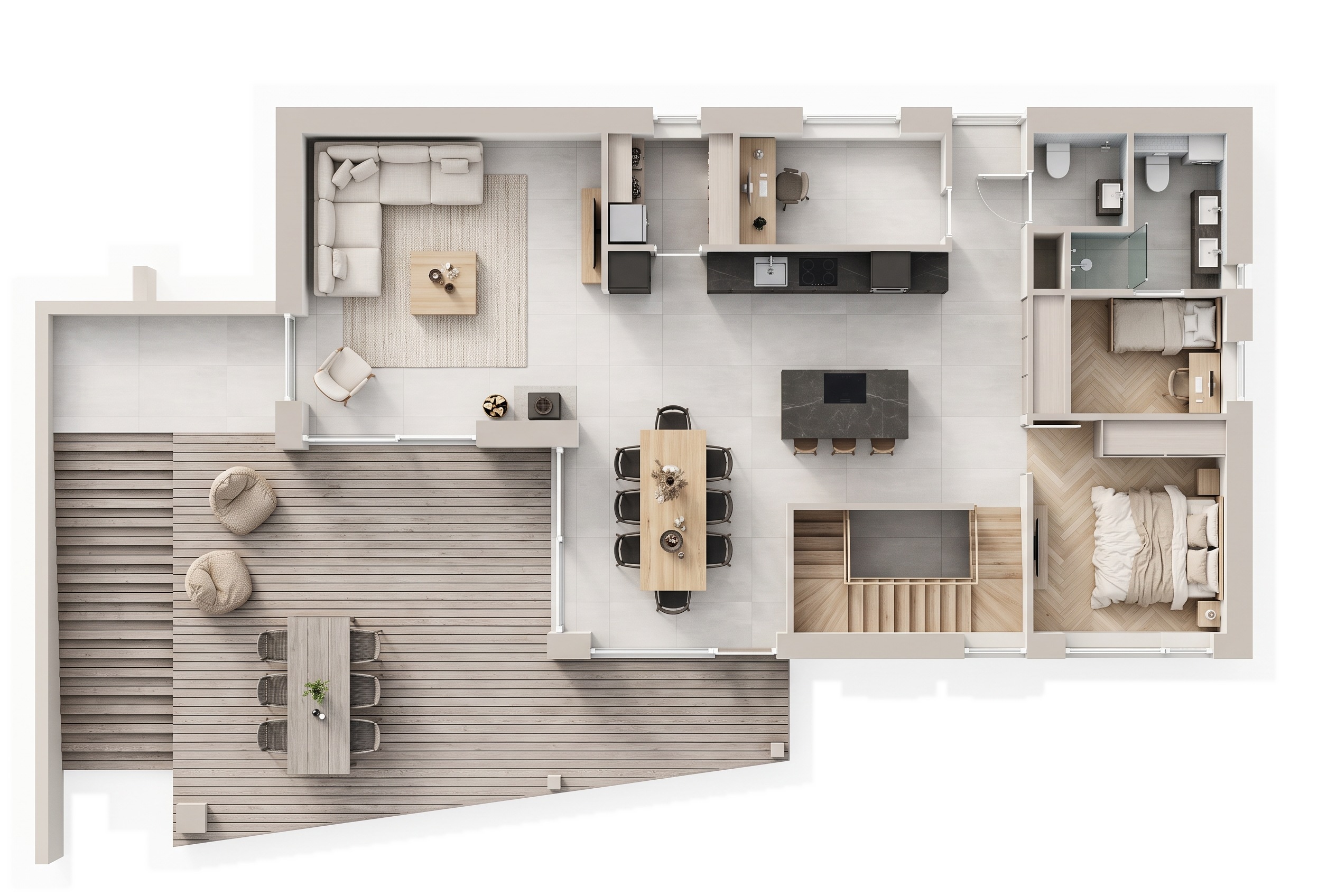 Interior design in Scandinavian style — Living Room by GenRoom AI