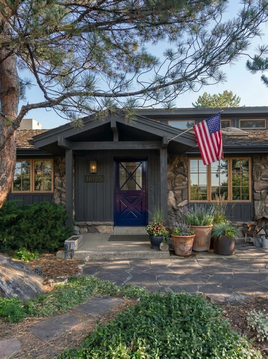 Facade design in Barnhouse Facade style — photo by GenRoom AI