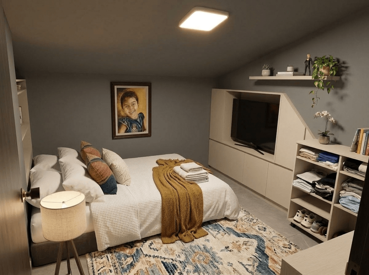 Bedroom interior in no_style style — photo by GenRoom AI