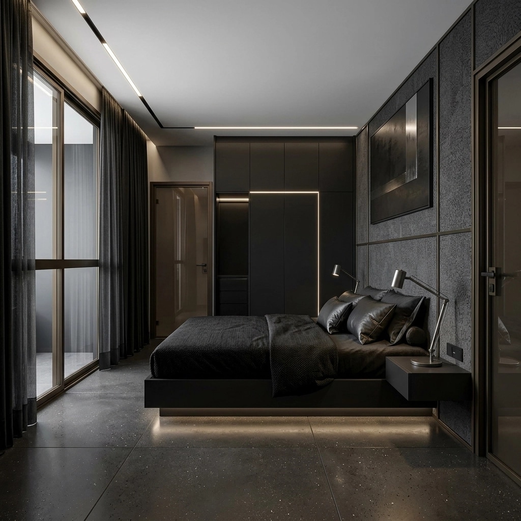 Blacktec Bedroom design — interior photo by GenRoom AI