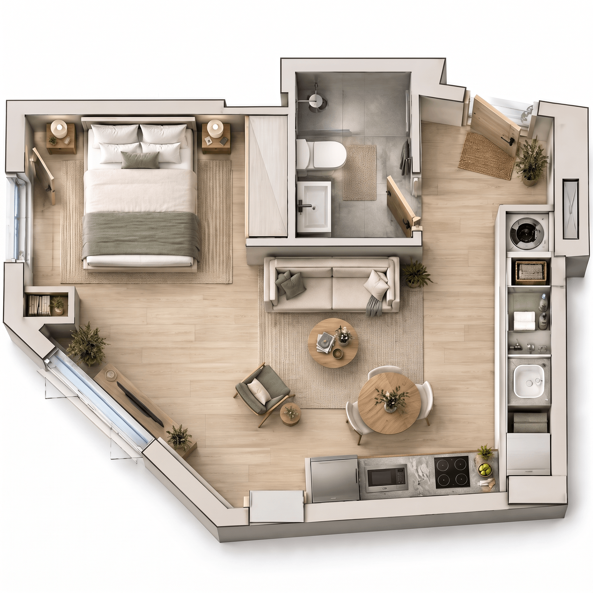 Diseño de interiores en estilo Minimalism — Salón por GenRoom AI