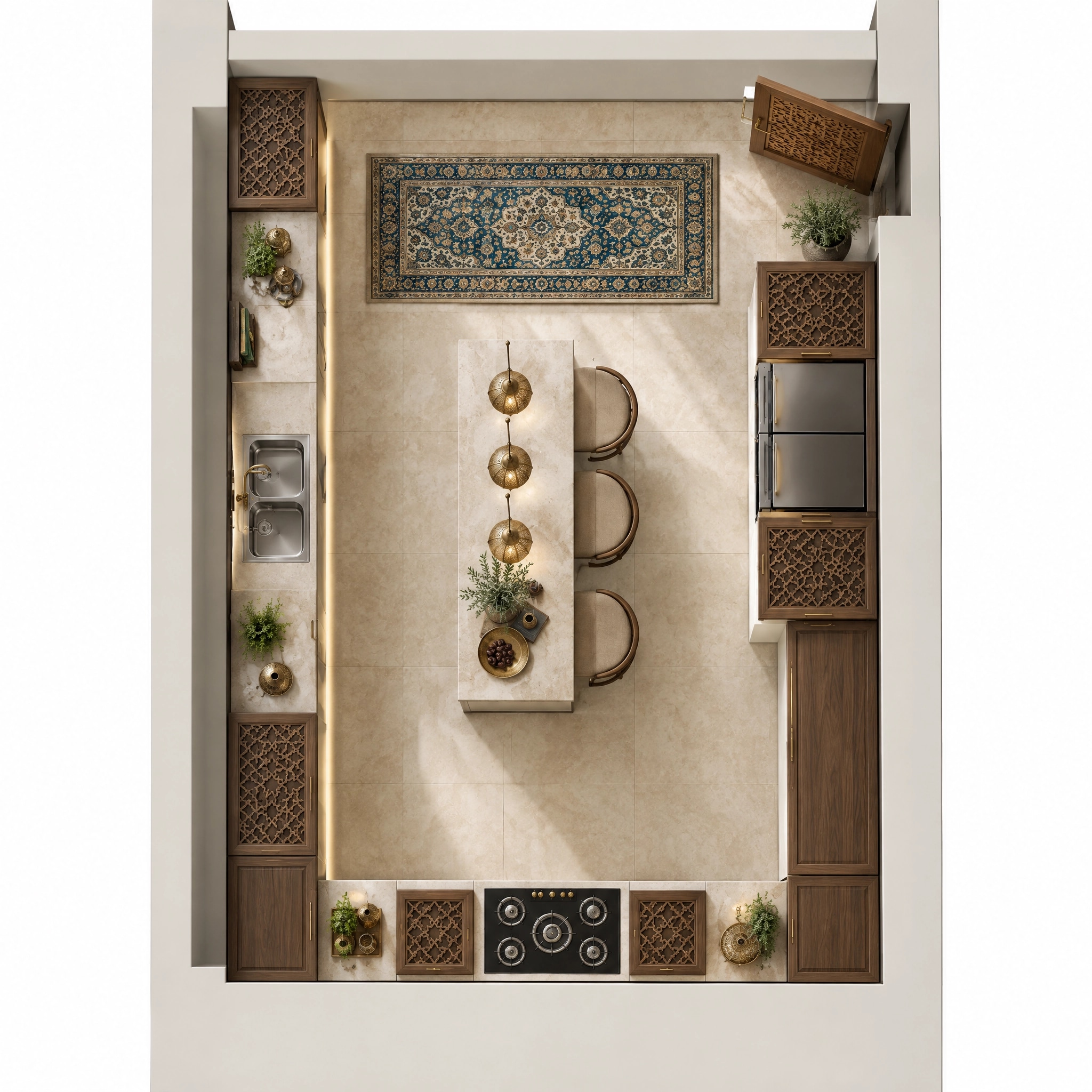 Interior design in Islamic Geometric style — Living Room by GenRoom AI