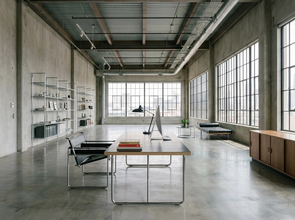 Office interior in Bauhaus style — photo by GenRoom AI