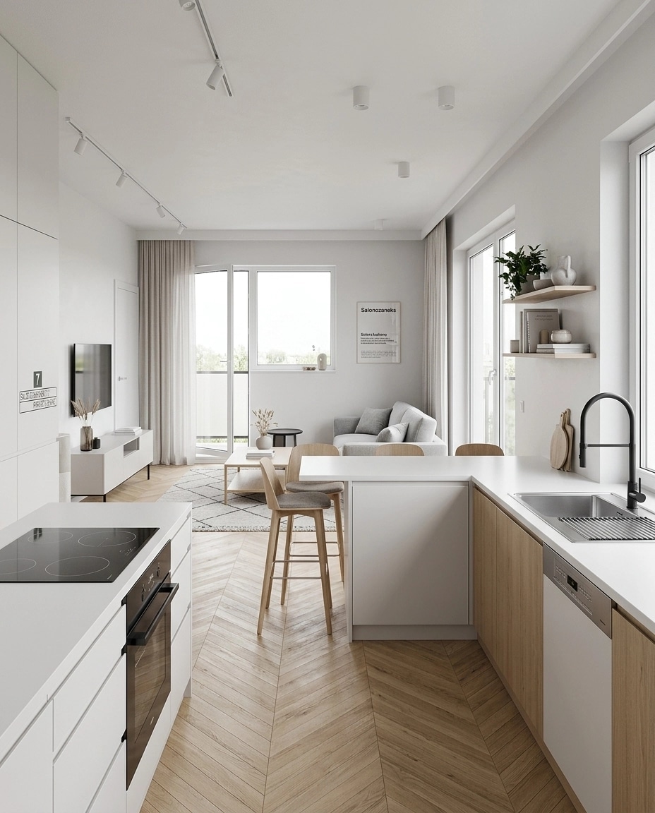 Kitchen interior in Scandinavian style — photo by GenRoom AI