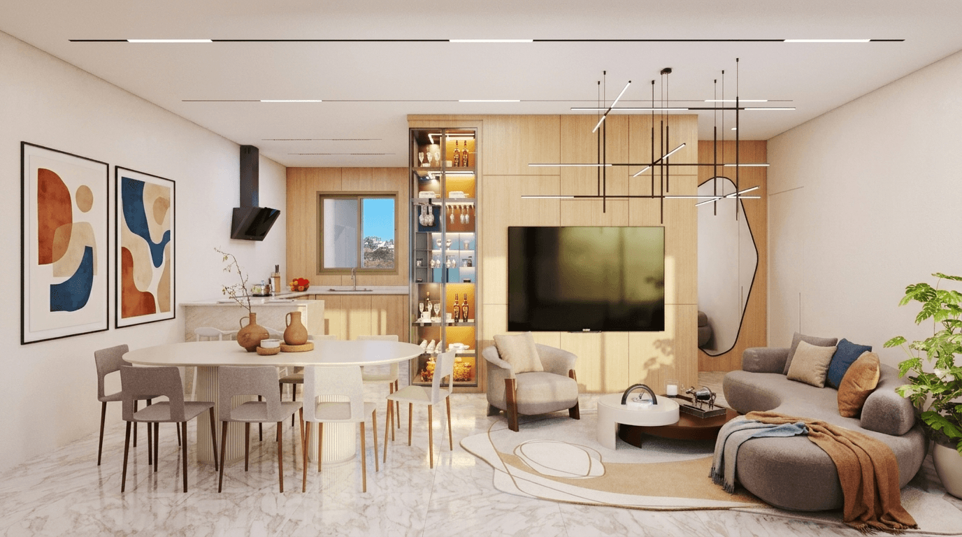 Interior design in Portuguese Modern style — Living Room by GenRoom AI