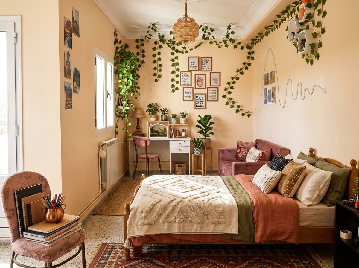 Bohemian Bedroom design — interior photo by GenRoom AI