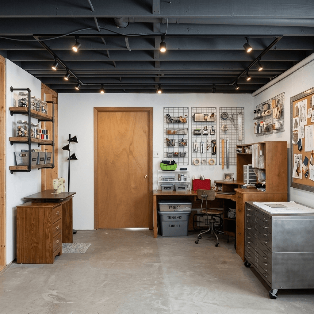 Design de interiores em estilo Loft / Industrial — basement por GenRoom AI
