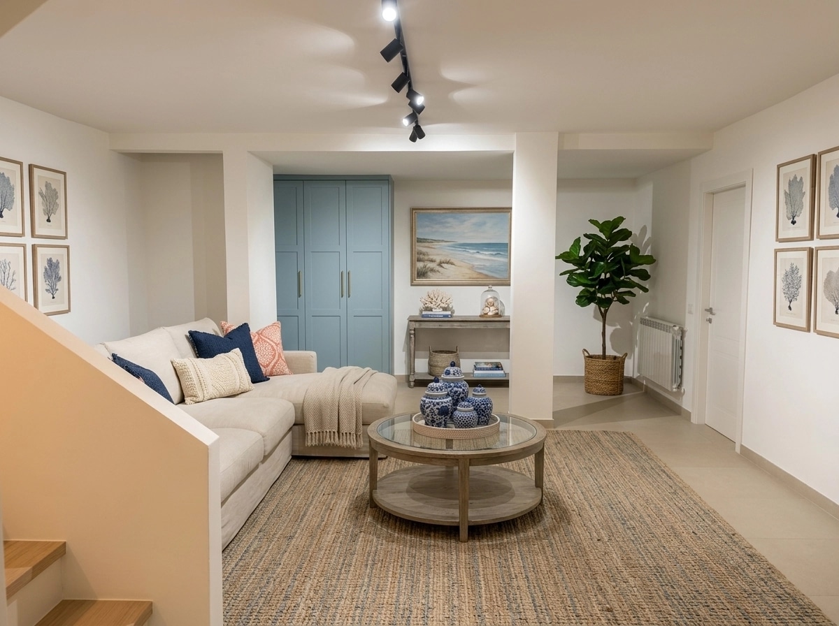 Interior design in Coastal / Hamptons style — Living Room by GenRoom AI