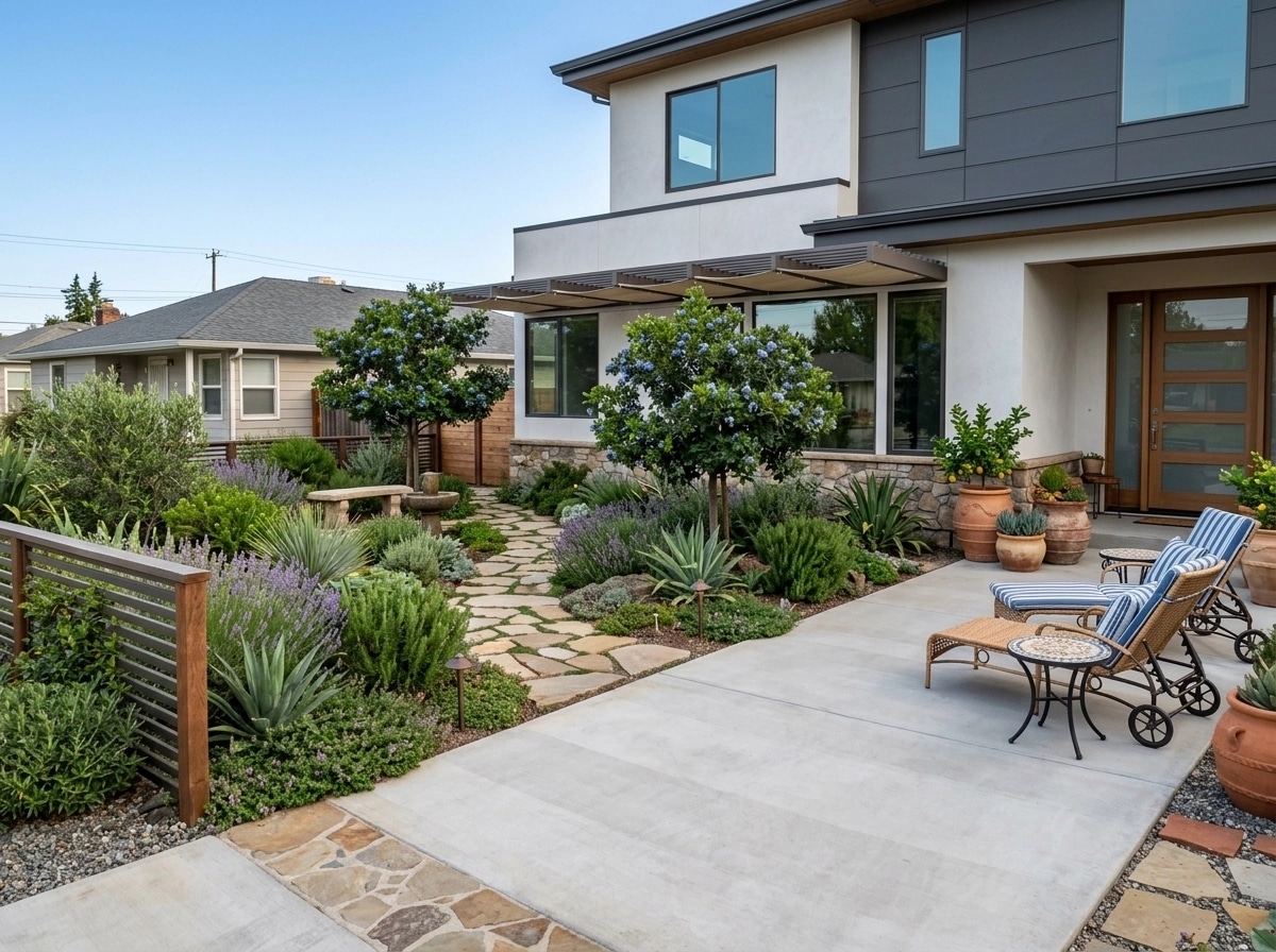 Landscape design in Mediterranean Yard style — Yard by GenRoom AI