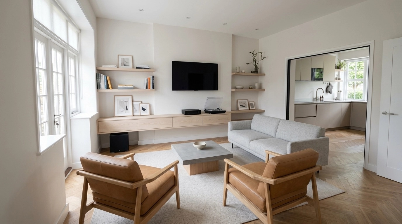 Minimalism Living Room design — interior photo by GenRoom AI