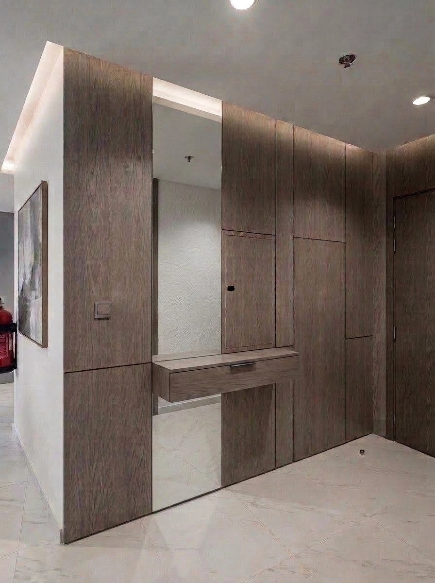 Hallway interior in Mid-Century Modern style — photo by GenRoom AI