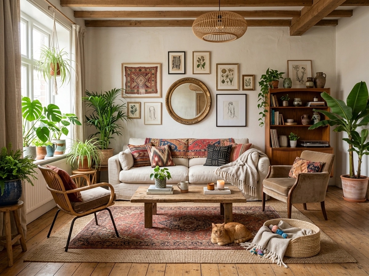Interior design in Bohemian style — Living Room by GenRoom AI