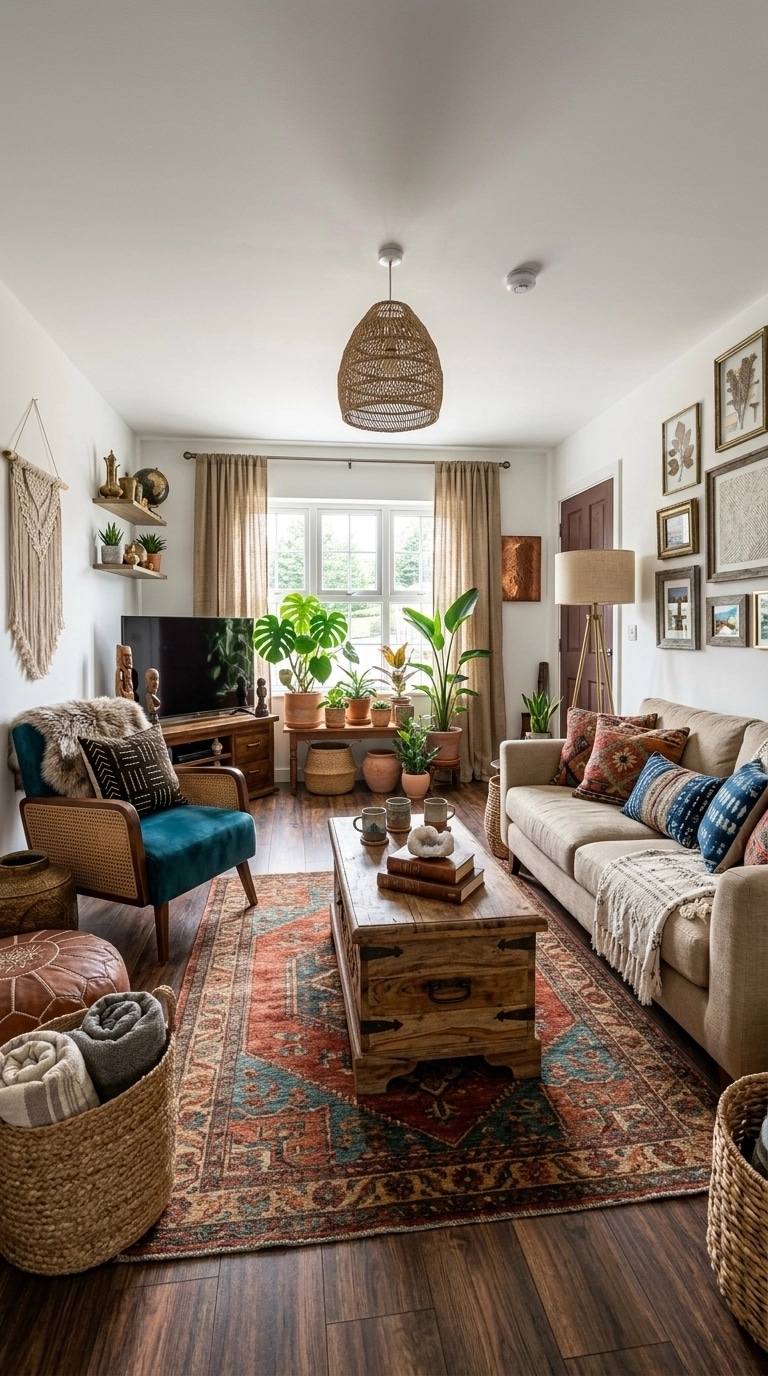Interior design in Bohemian style — Living Room by GenRoom AI