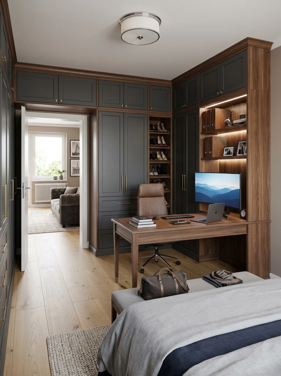 Office interior in Transitional style — photo by GenRoom AI